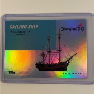 Disneyland 70 Sailing Ship Columbia Trading Card - Holographic Blue